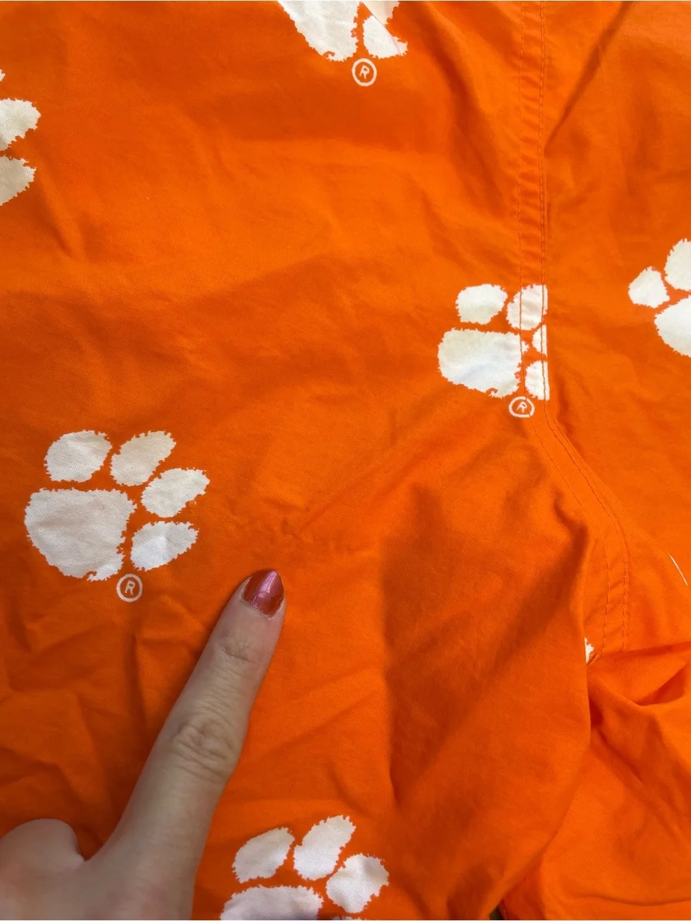 Columbia Orange Swim Trunks with White Paw Print